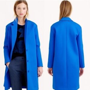 J. Crew Collection Tidewater Blue Neoprene Bonded Twill Topcoat Jacket size 4